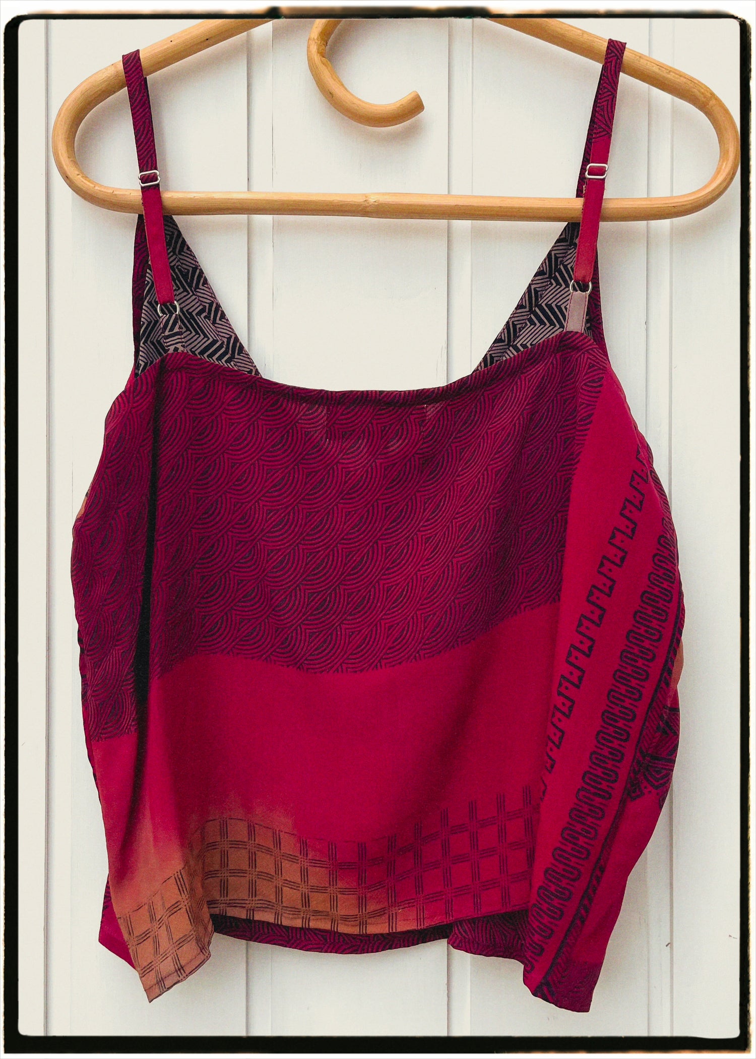 Reseda Silk Crepe Camisole Top ~ Burgundy M