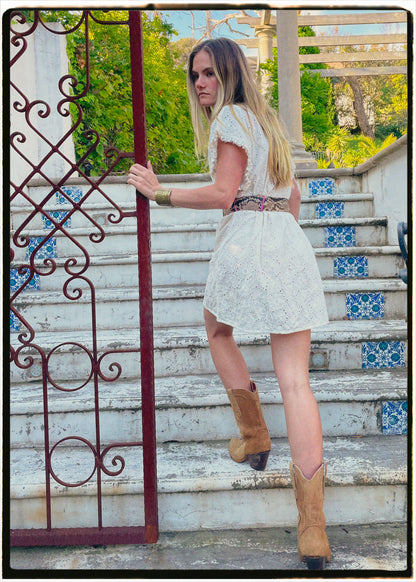 Bursera Schiffli Embroidered Cotton Tunic Dress