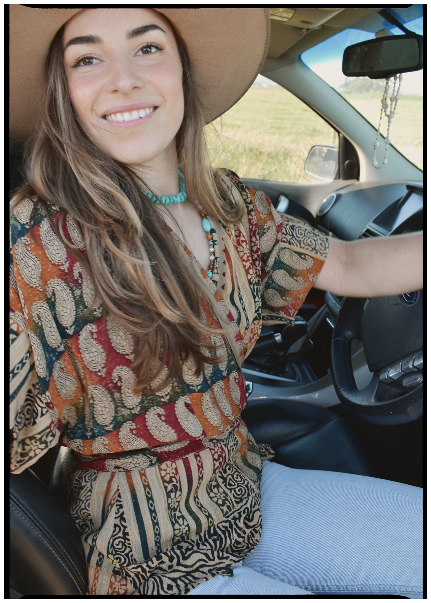 Bassia Silk Crepe Cross Tie Front Blouse ~ Paisley L