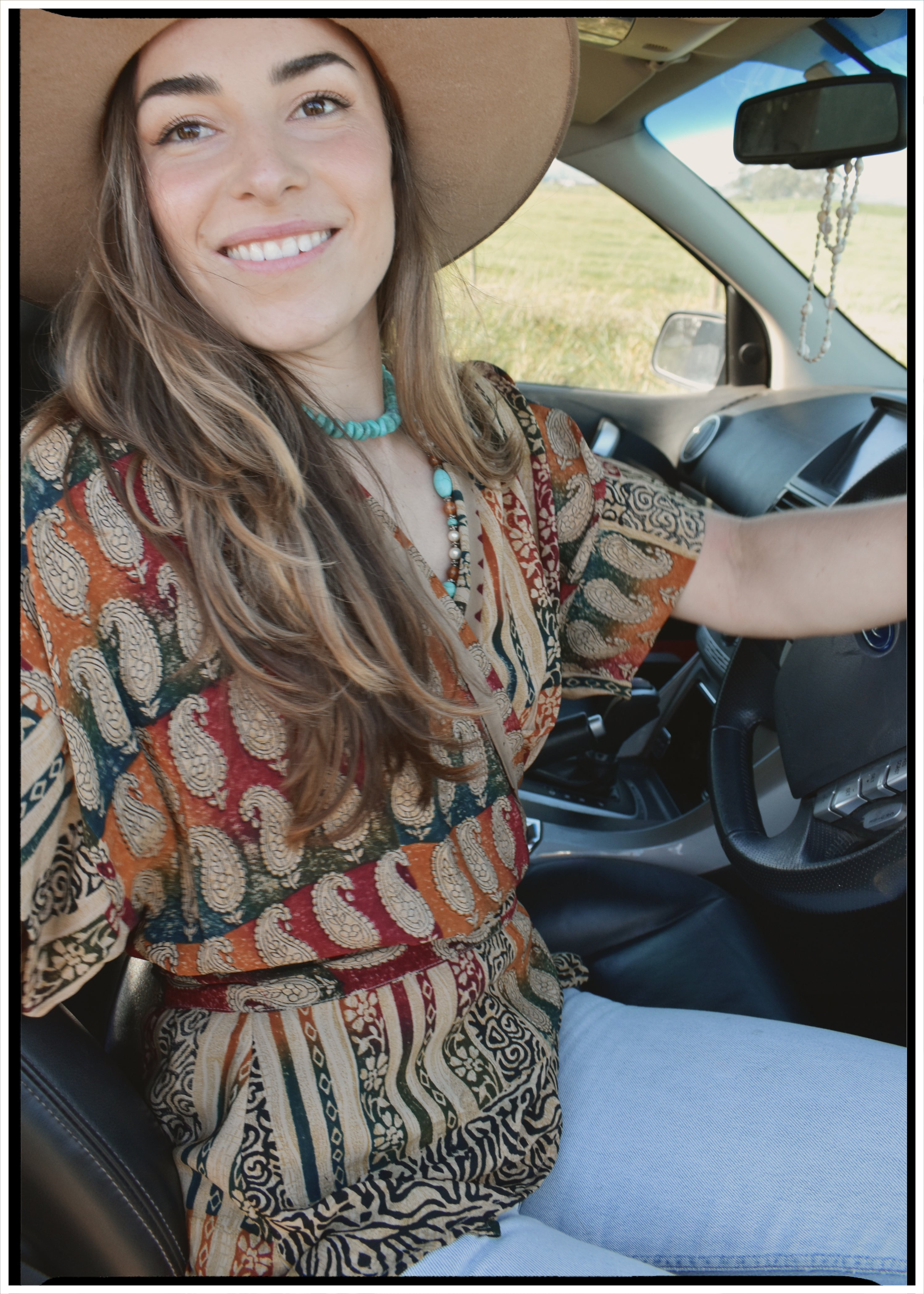 Bassia Silk Crepe Cross Tie Front Blouse ~ Paisley L