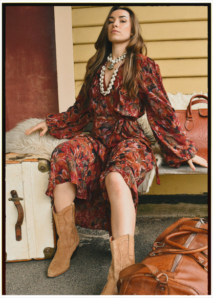 Caladium Wrap Silk Dress ~ Frankie M