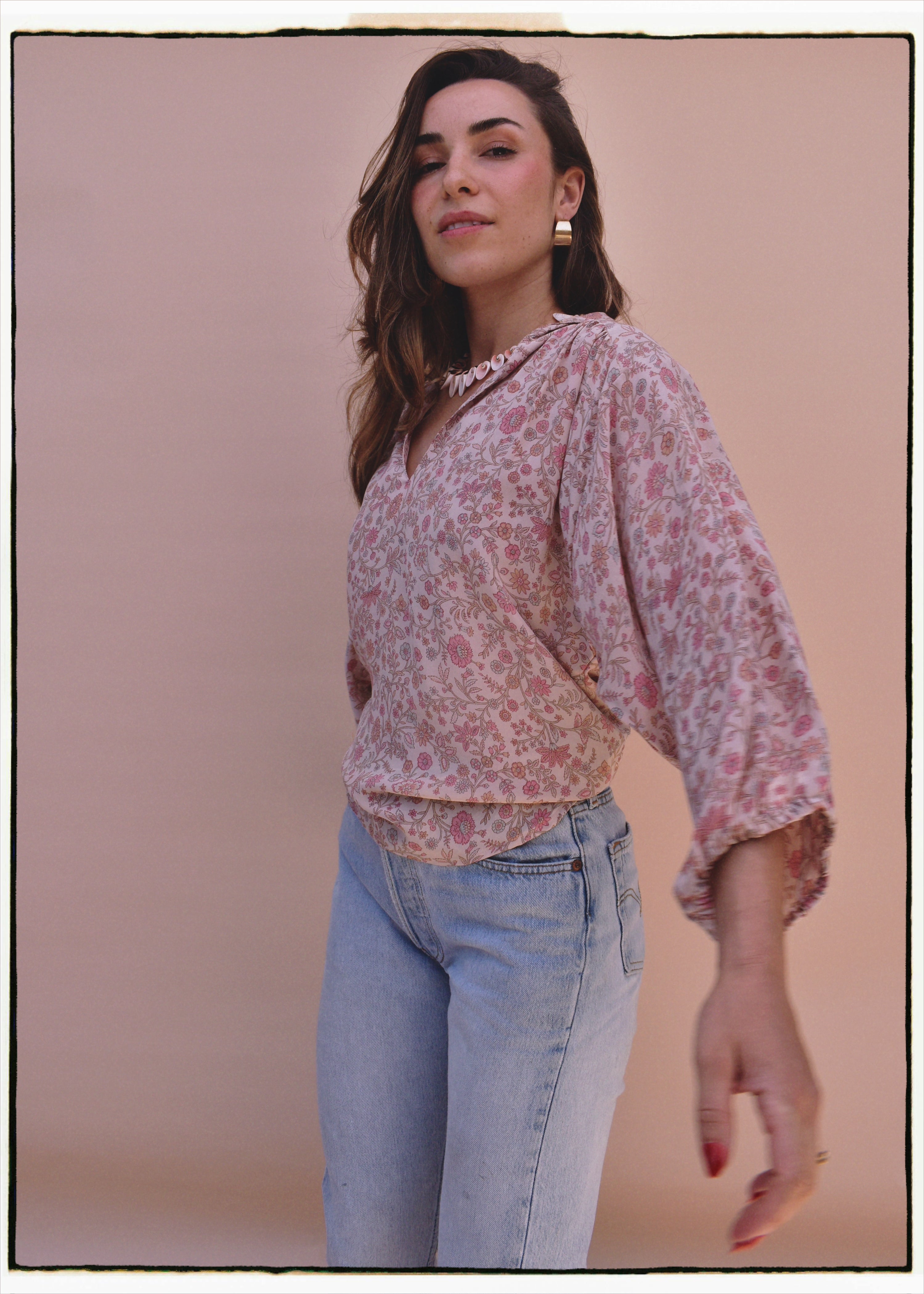Cleome Silk Crepe Shirt ~ Scallop  XS &amp; M