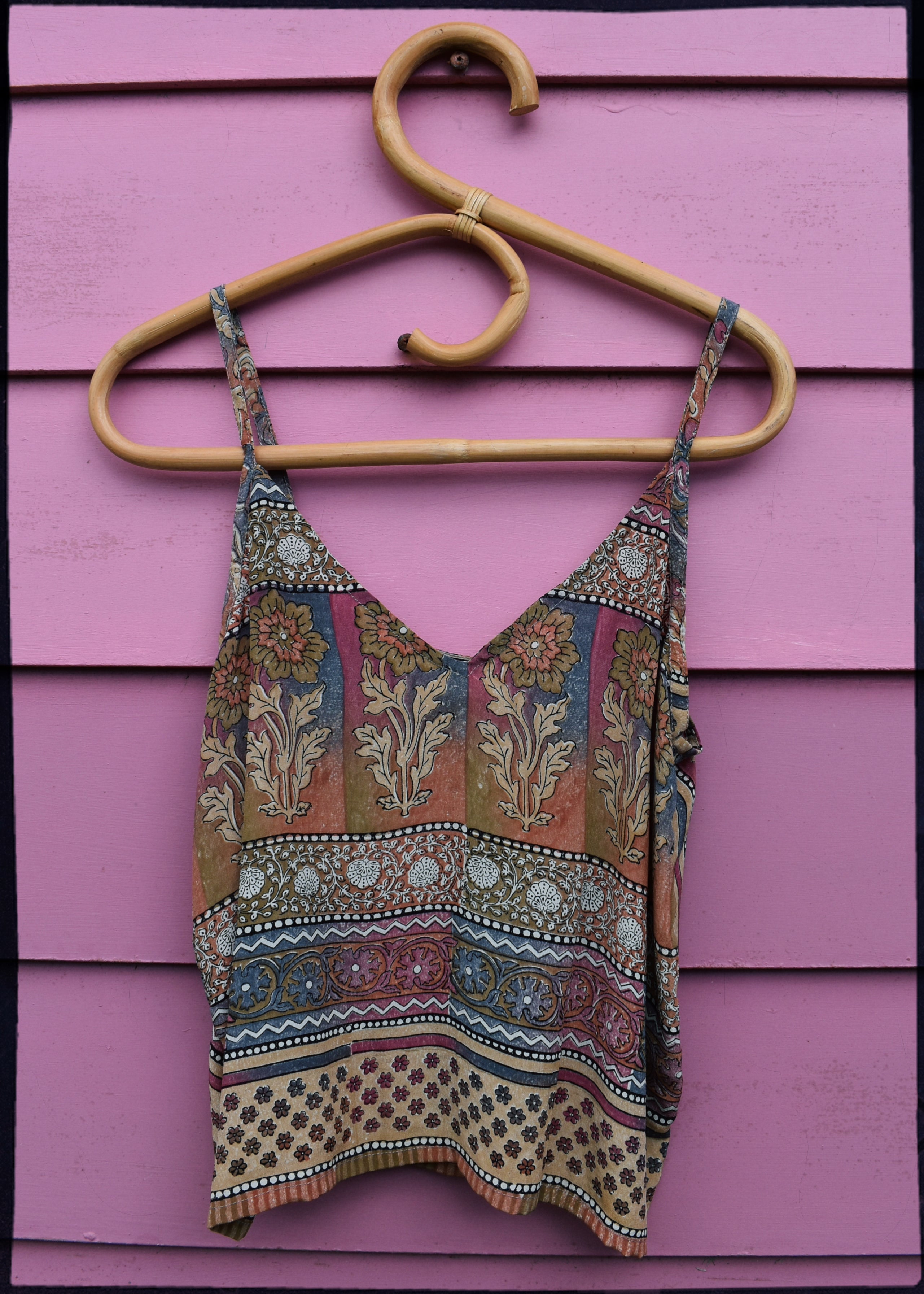 Reseda Silk Crepe Camisole Top ~ Nougat S