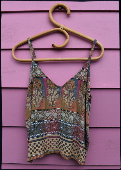 Reseda Silk Crepe Camisole Top ~ Nougat S