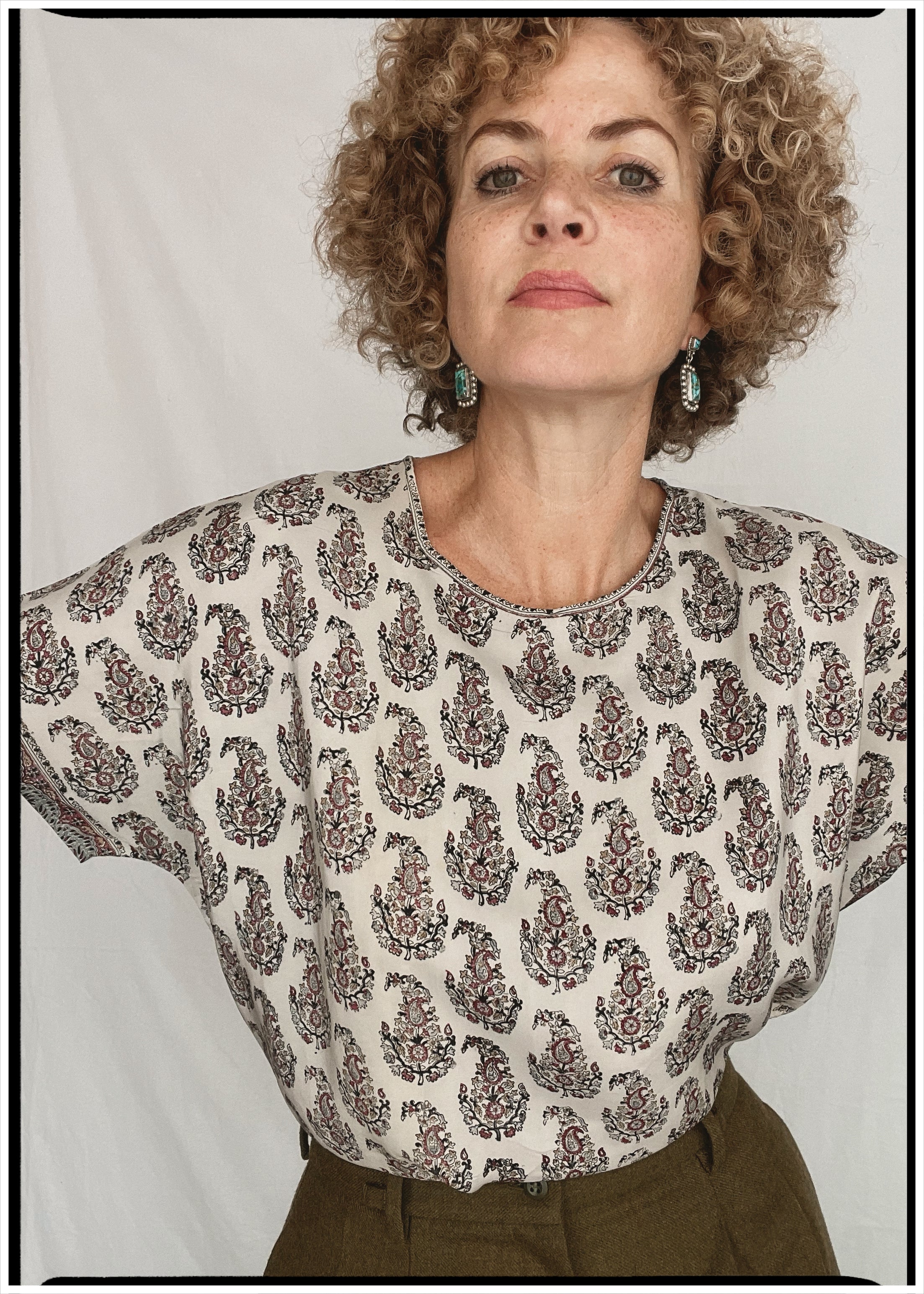 Viola Silk Crepe T-Shirt ~ Slate XL