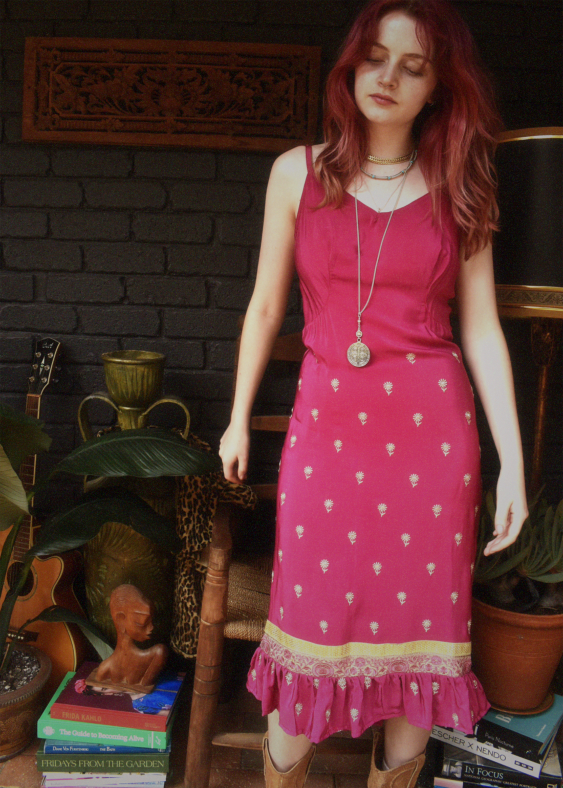 Rumex Silk Slip Dress ~ Claret S