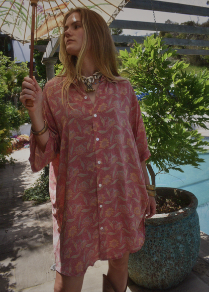 Astralagus Silk Crepe Oversized Shirt ~ Terra