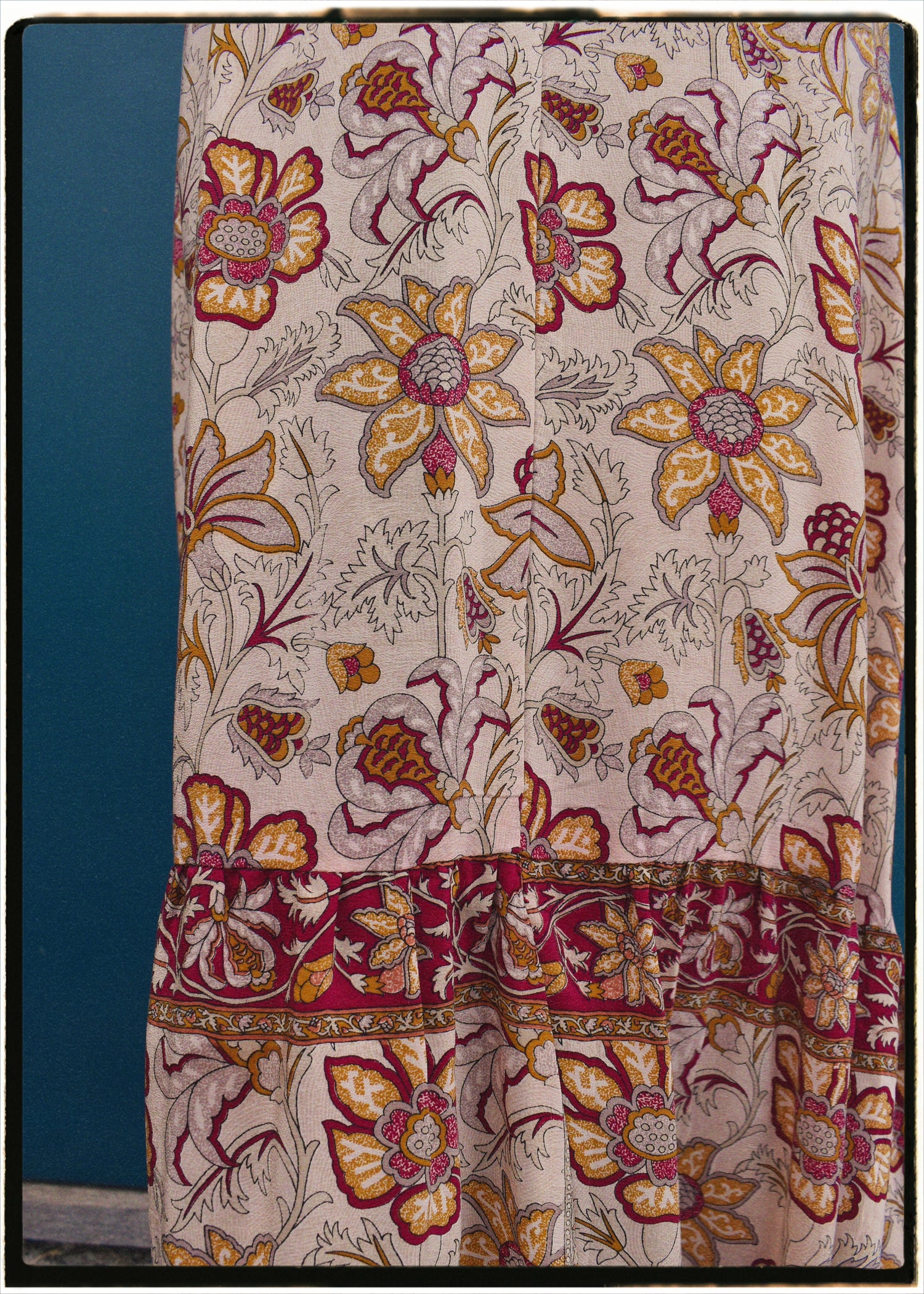 Eustoma Silk Crepe Swing Maxi Dress ~ Solitary L