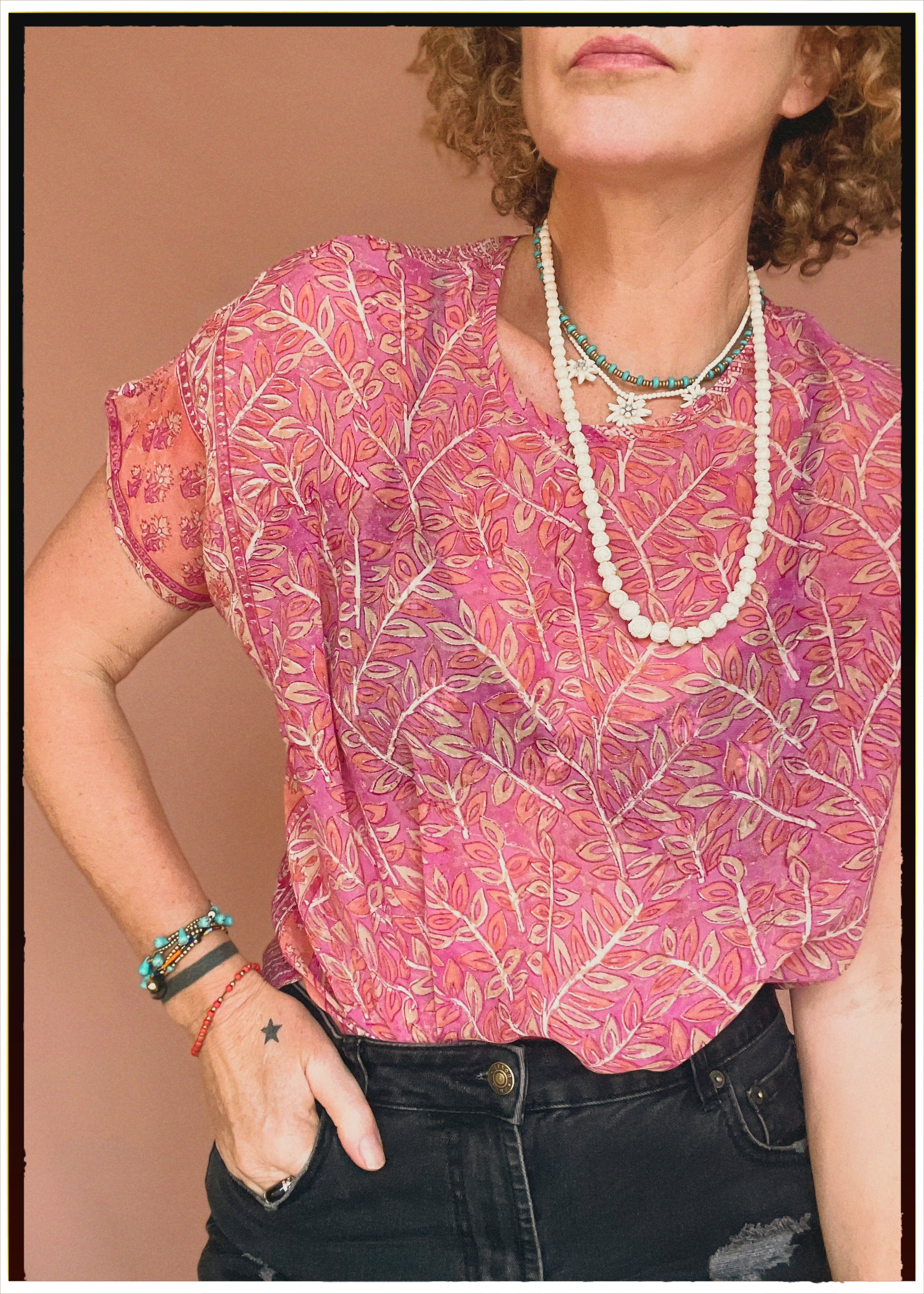 Viola Silk Crepe T-Shirt ~  Cyclamen L