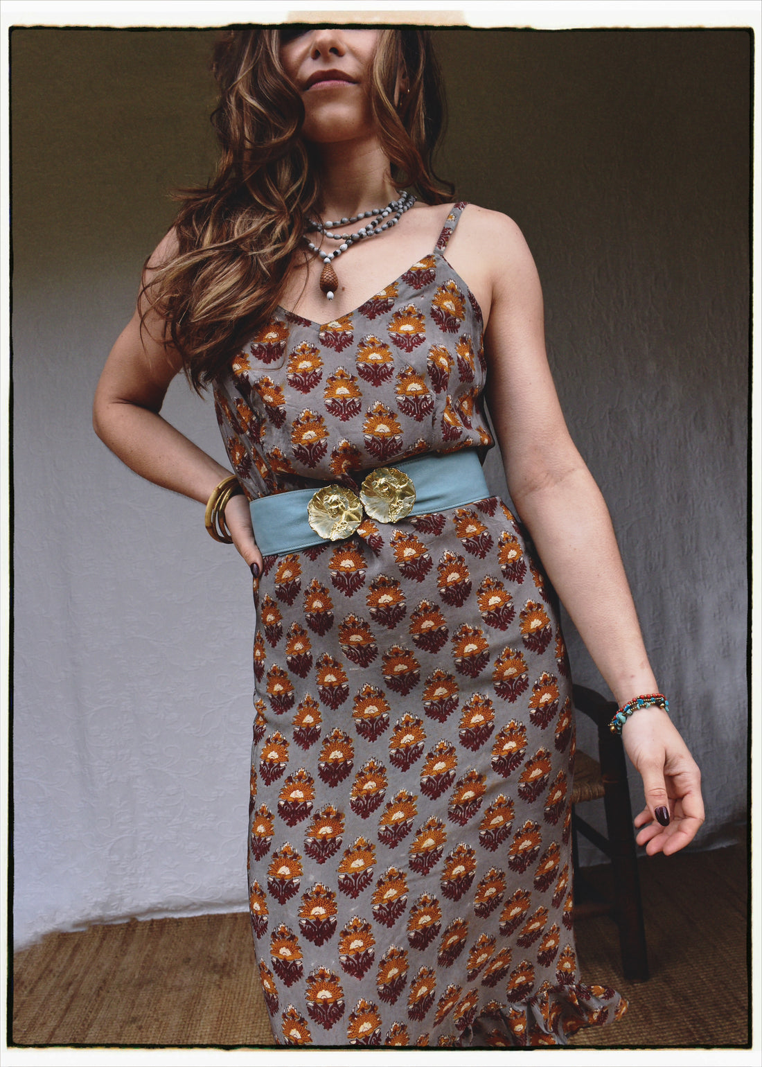 Rumex Silk Slip Dress ~ Provence M