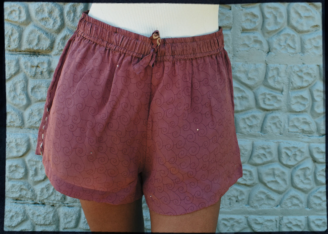 Fumaria Silk Shorts ~Mauve  XS
