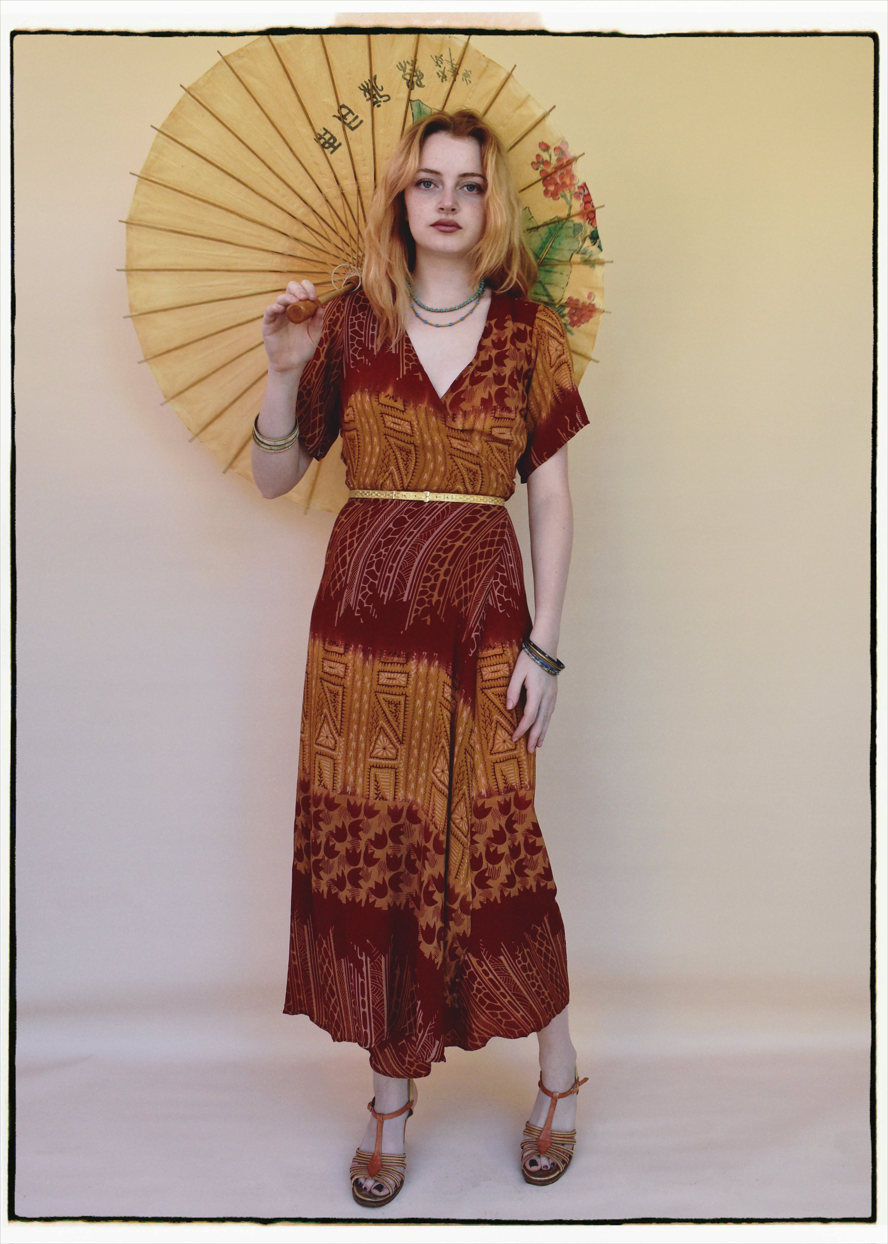 Liatris Silk Crepe Flutter Sleeve Wrap Dress ~ Topaz XS