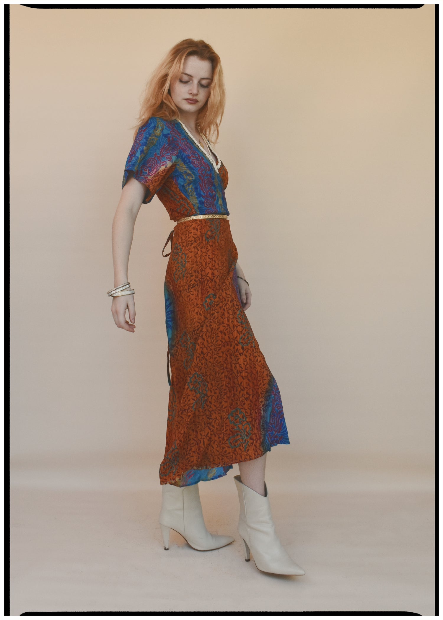 Liatris Silk Crepe Flutter Sleeve Wrap Dress ~ Lantana M