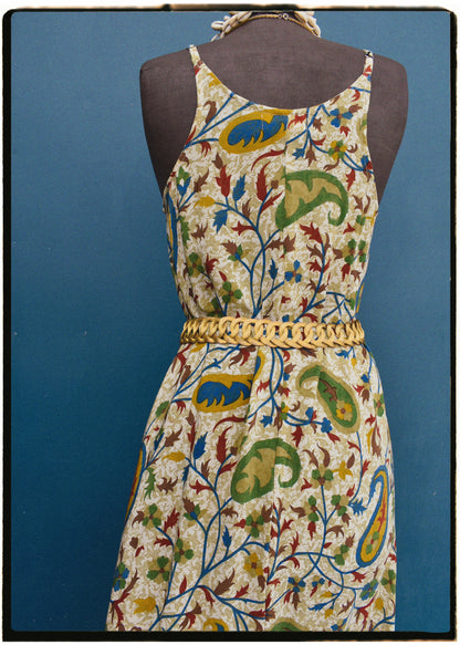 Eustoma Silk Crepe Swing Maxi Dress ~ Mexicola L