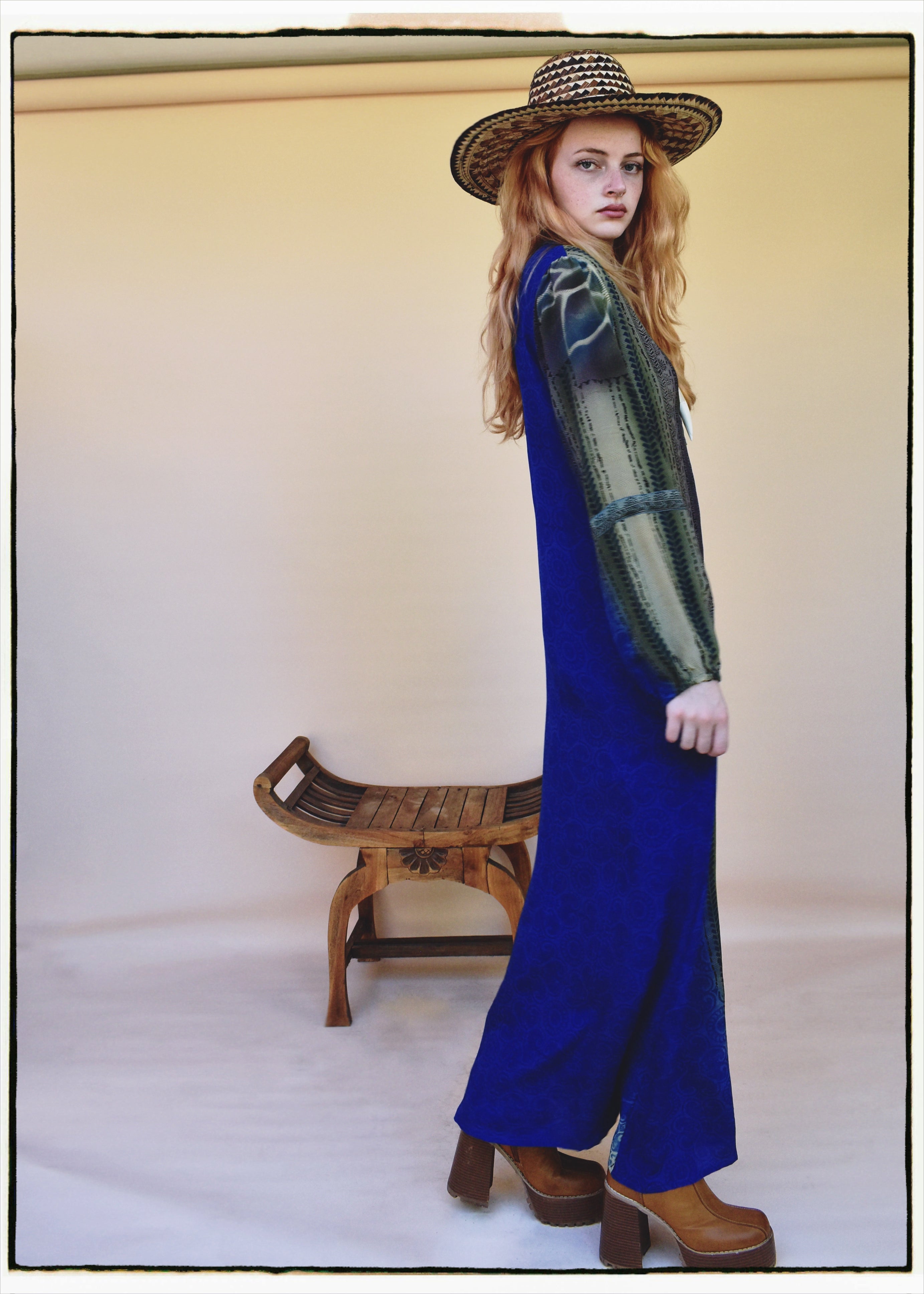 Zea Silk Crepe Kaftan Maxi Dress ~  Iva XS