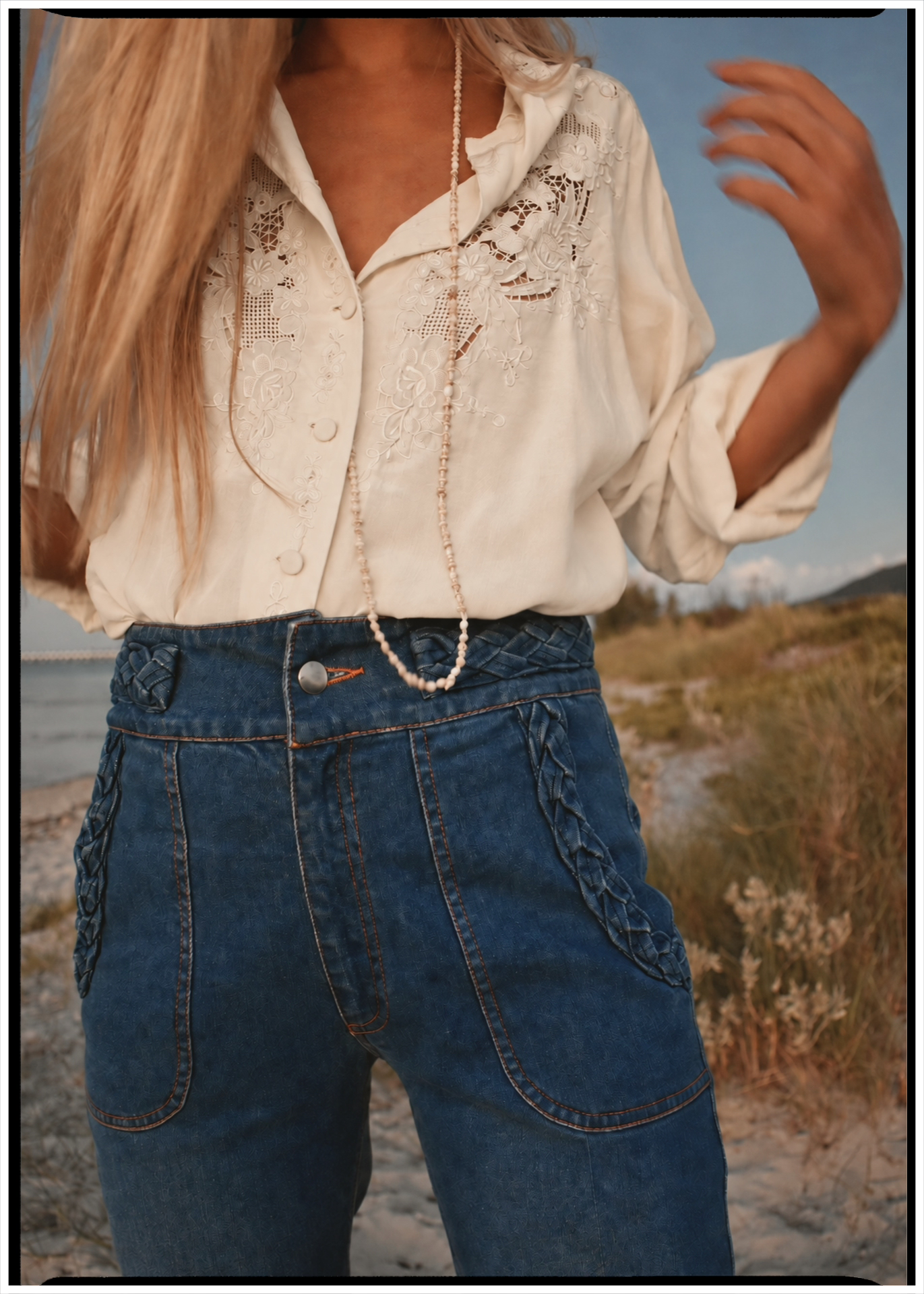 Tilia Silk Cut-Work Embroidered Shirt ~ Antique White