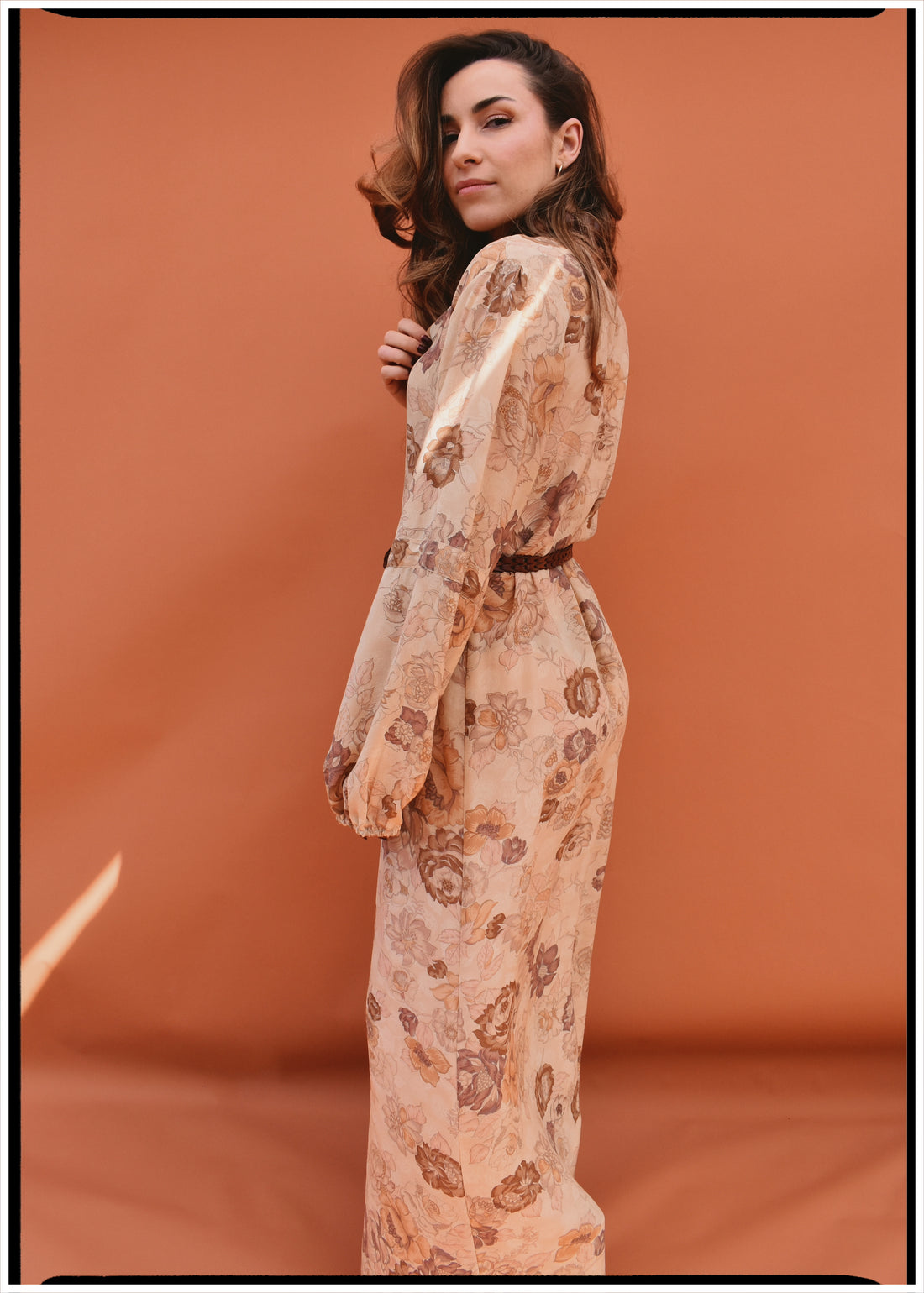 Zea Silk Crepe Kaftan Maxi Dress ~  Flora XS