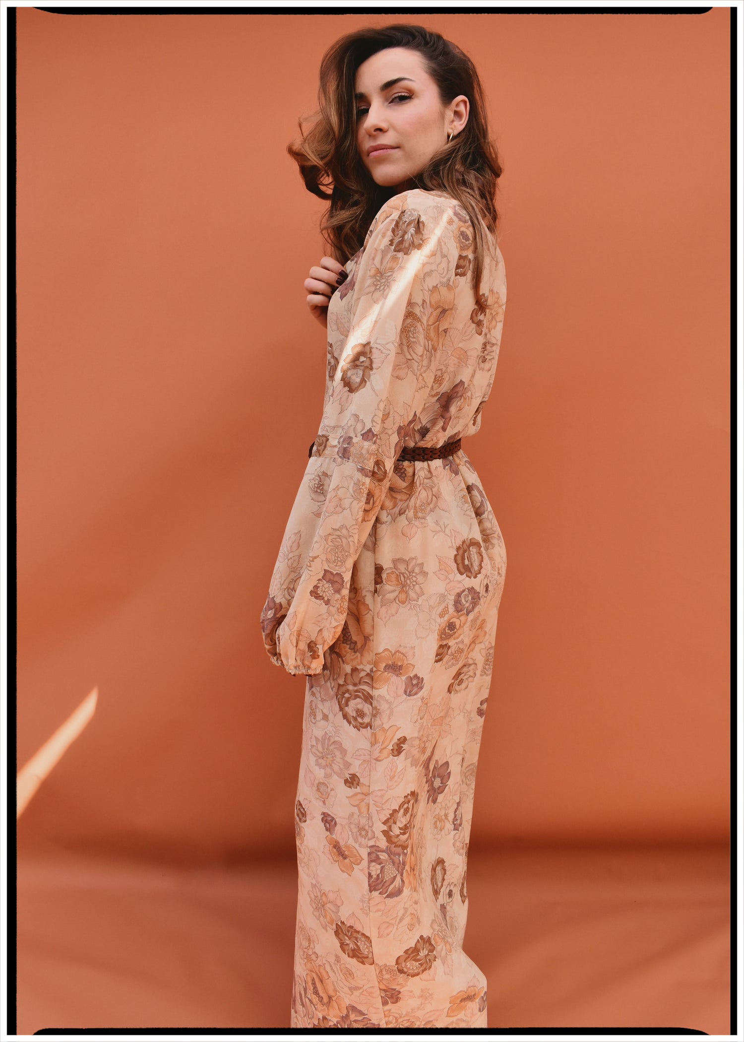 Zea Silk Crepe Kaftan Maxi Dress ~  Flora XS