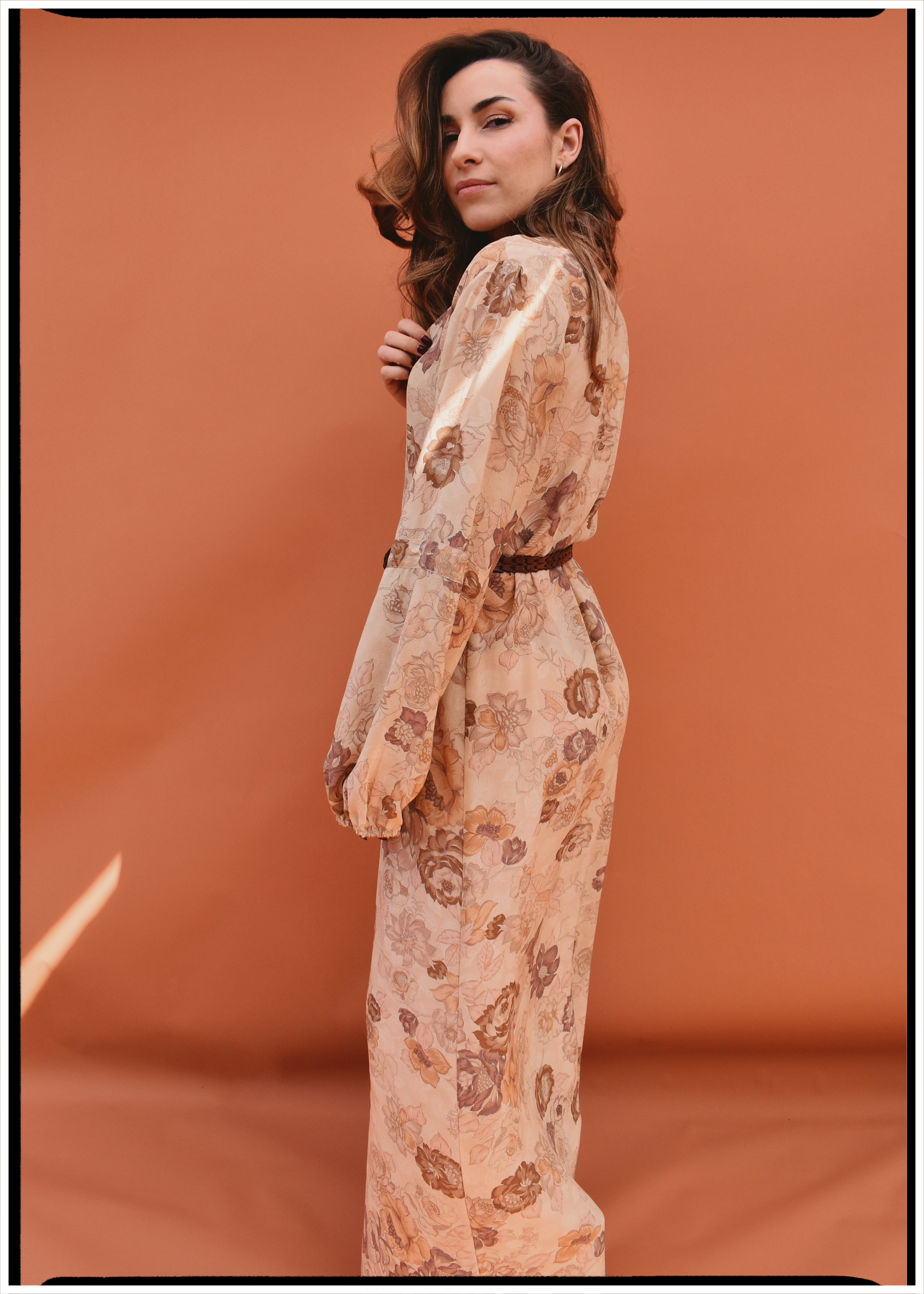 Zea Silk Crepe Kaftan Maxi Dress ~  Flora XS