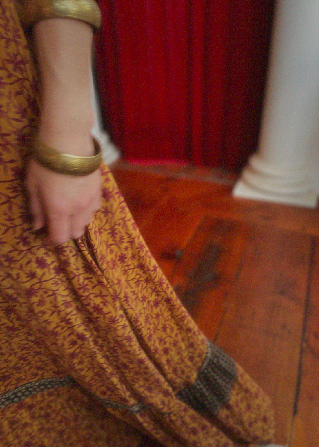 Eustoma Silk Crepe Swing Maxi Dress ~ Wren XS