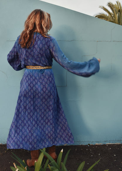 Caladium Wrap Silk Dress ~  Dazzling XL