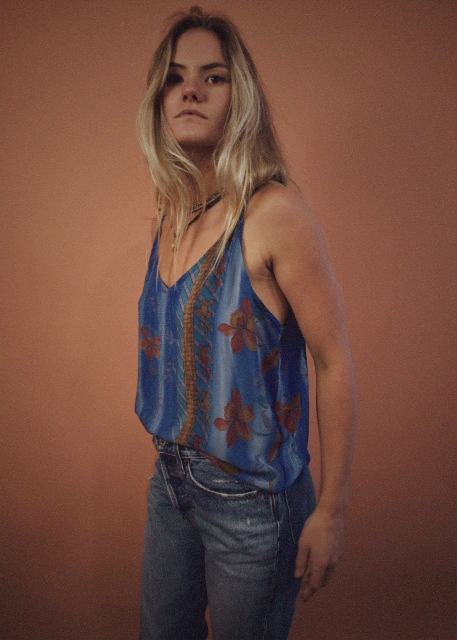 Reseda Silk Crepe Camisole Top ~ Tulip XL
