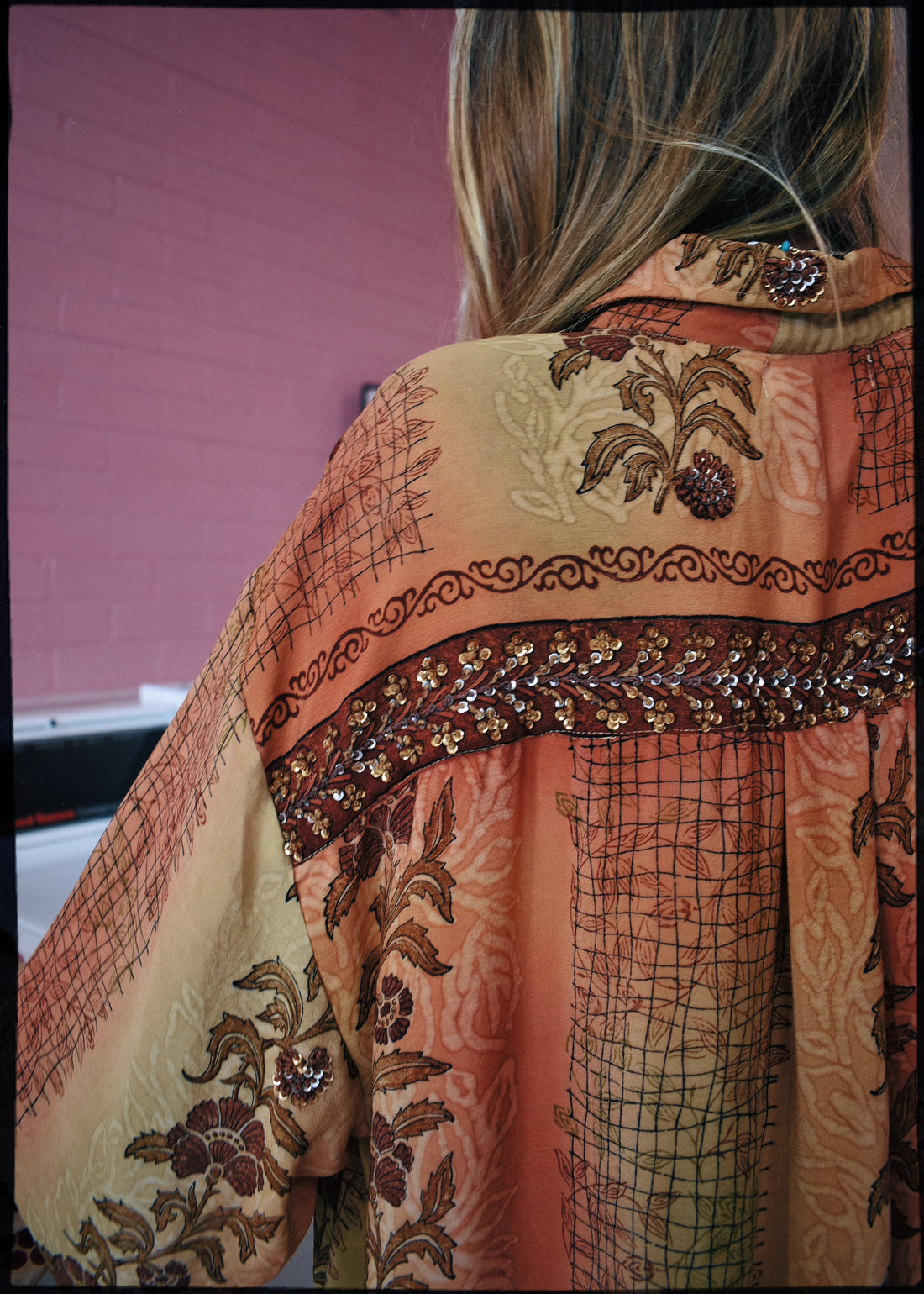 Astralagus Silk Crepe Oversized Shirt ~ Teaberry