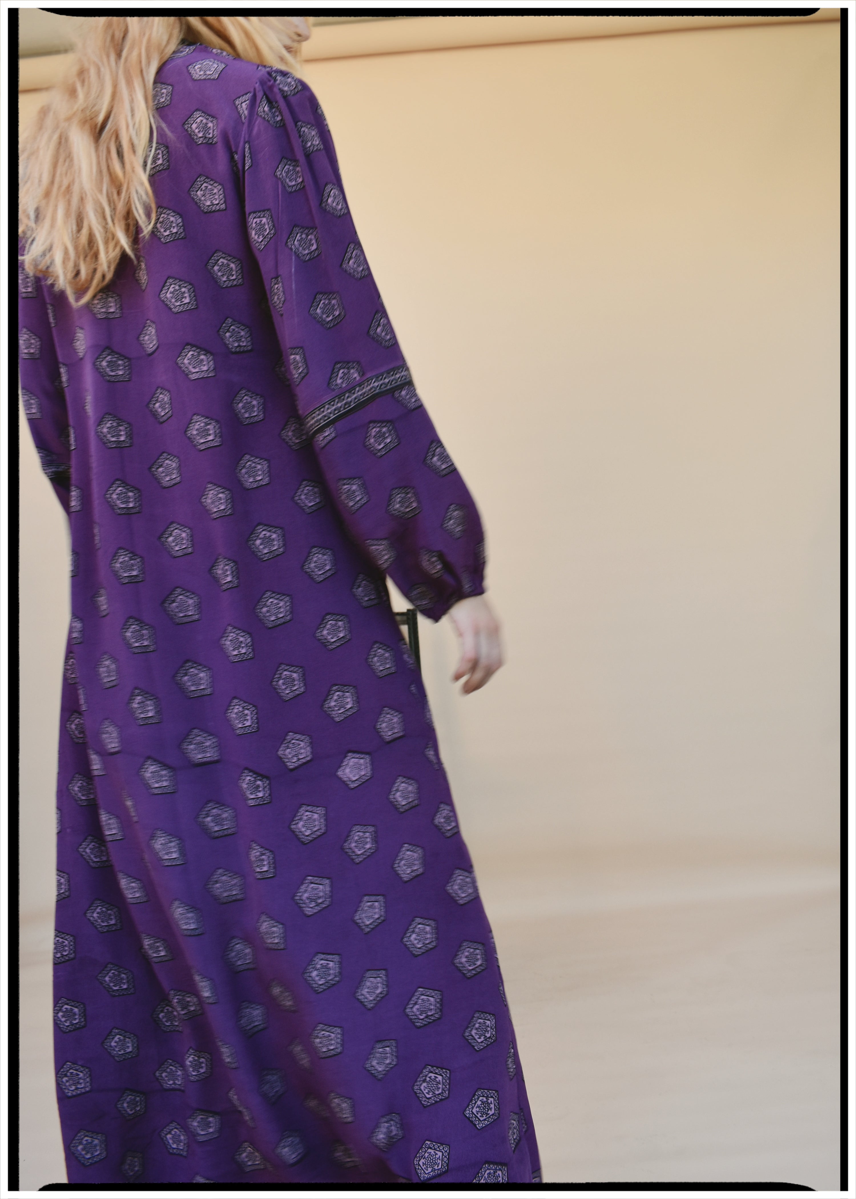 Zea Silk Crepe Kaftan Maxi Dress ~  Claret XS