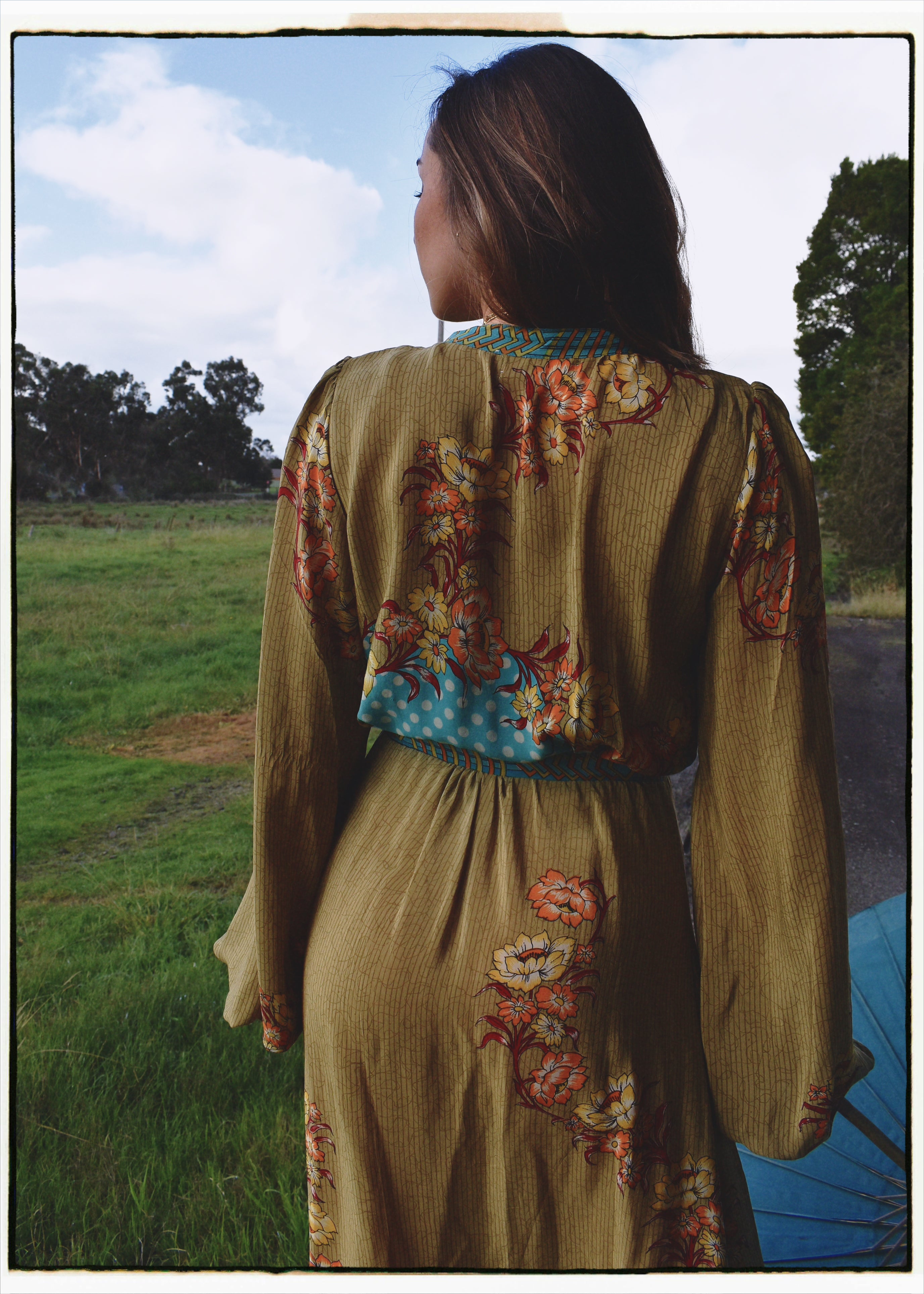 Caladium Wrap Silk Dress ~ Bluejay M