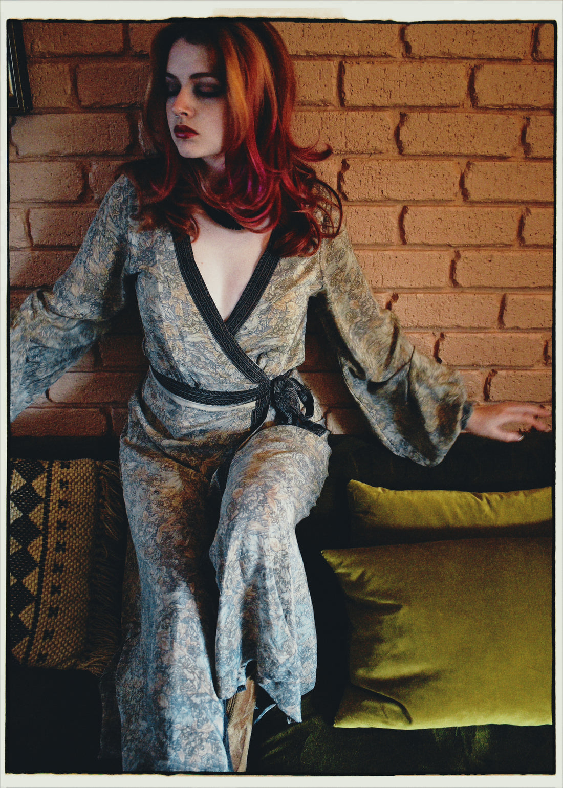 Caladium Silk Wrap Dress ~ Haze XS