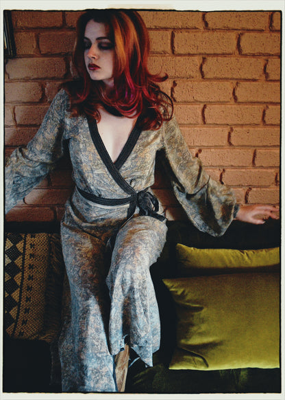 Caladium Silk Wrap Dress ~ Haze XS