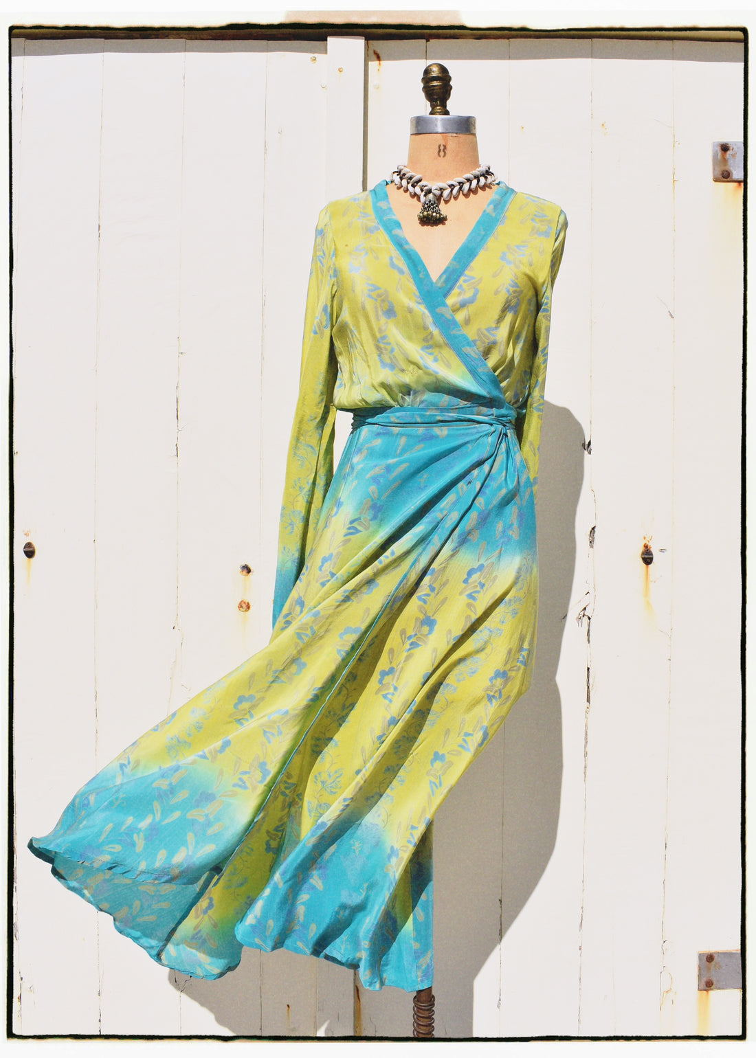 Caladium Silk Wrap Dress ~ Cascade XS