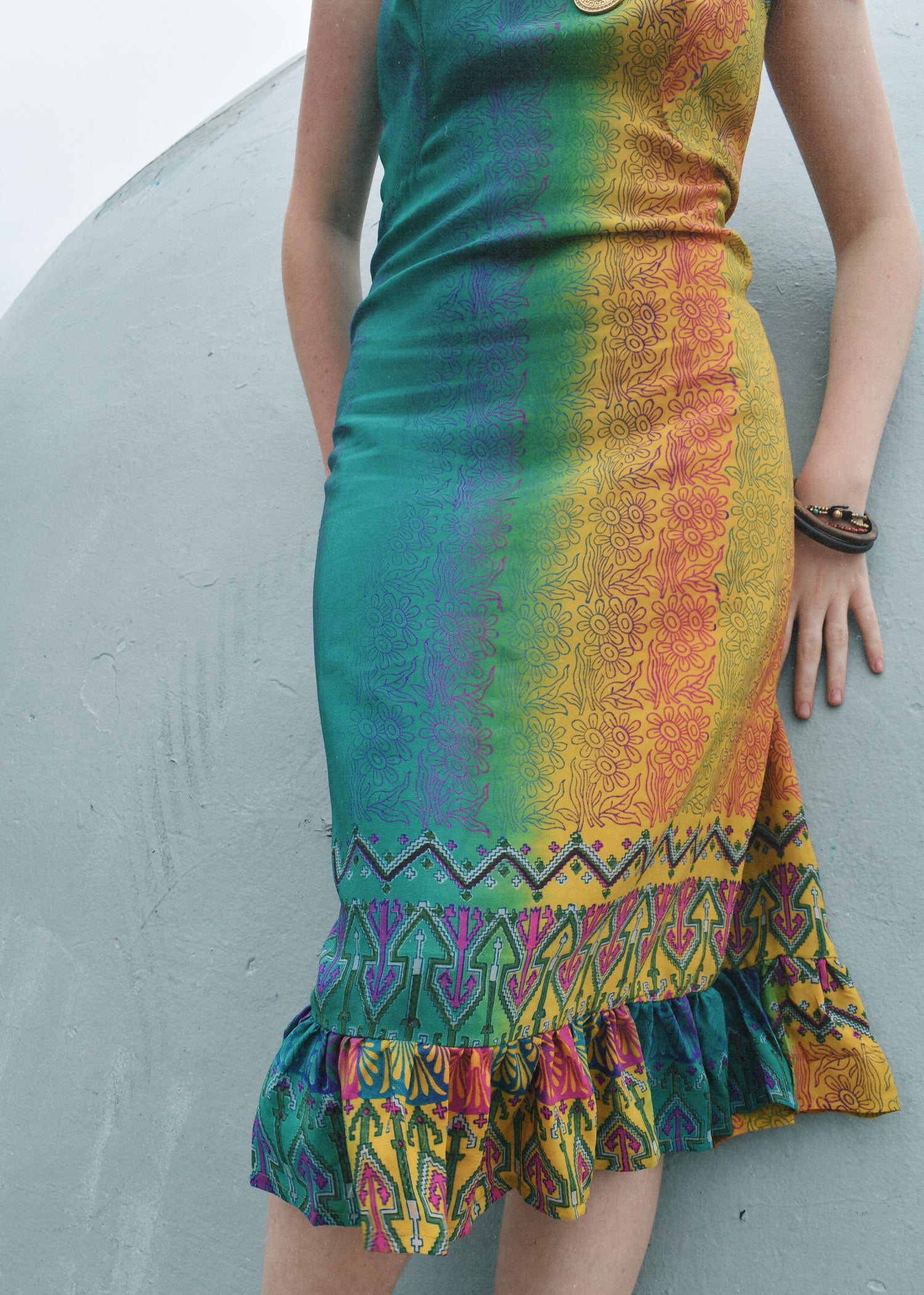 Rumex Silk Slip Dress ~ Flamenco XL