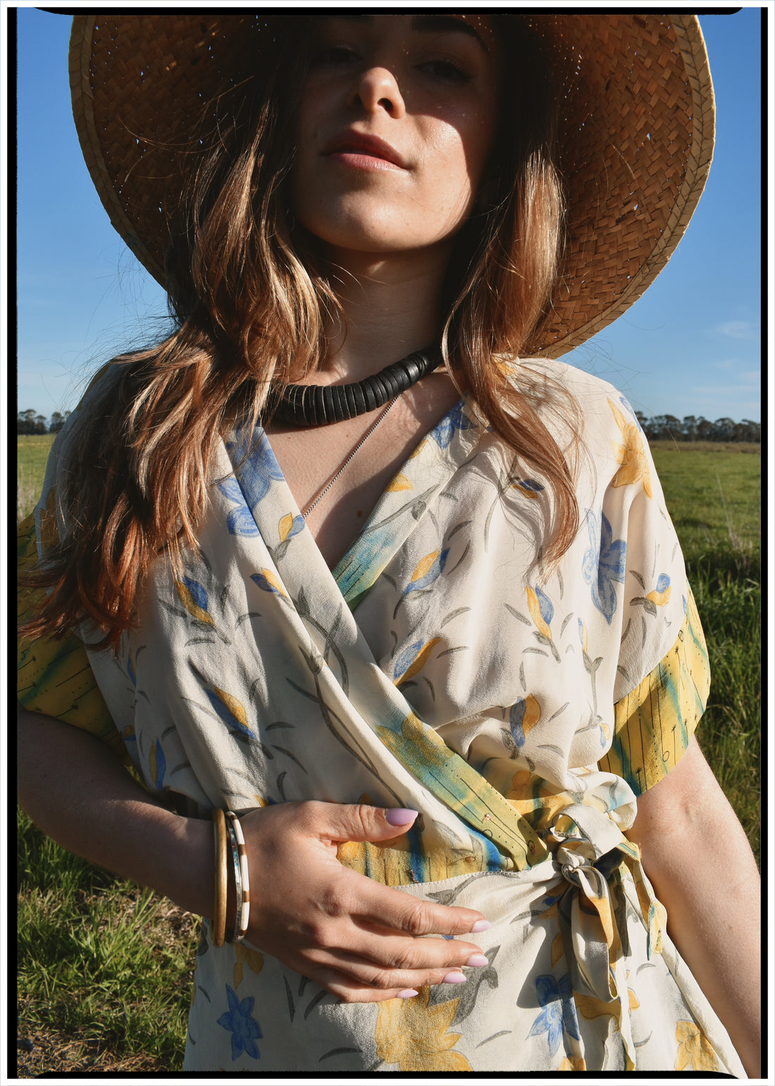Bassia Silk Crepe Cross Tie Front Blouse ~ Daffodil L