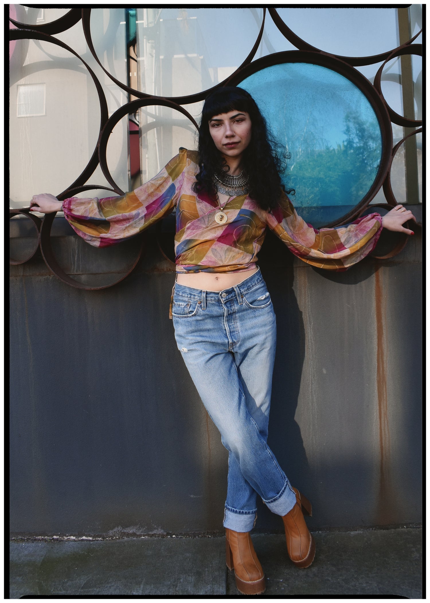Hoya Silk Crepe Balloon Sleeve Wrap Top ~ Rosetta XS