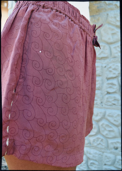 Fumaria Silk Shorts ~Mauve  XS