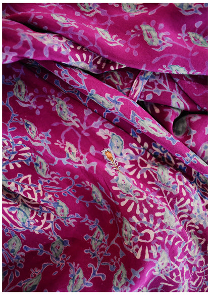 Hoya Silk Crepe Balloon Sleeve Wrap Top ~ Jubilee M