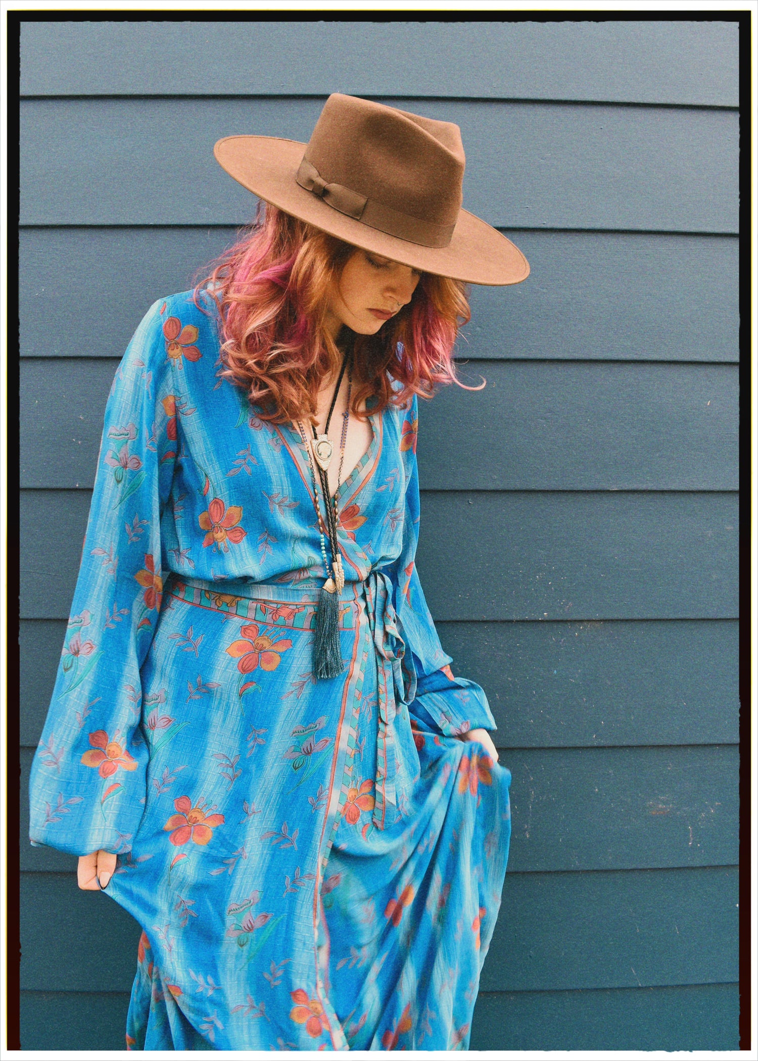 Caladium Silk Wrap Dress ~ Aquarius XS