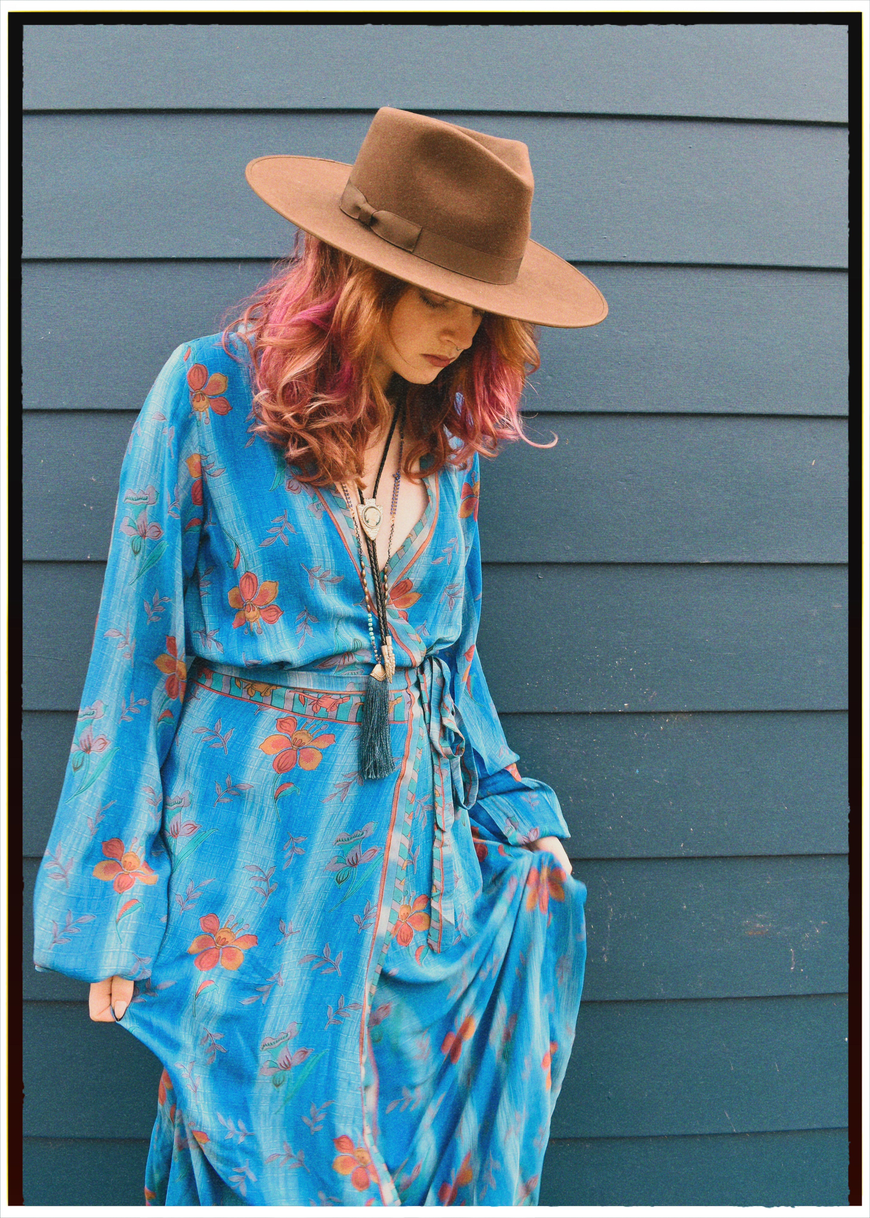 Caladium Silk Wrap Dress ~ Aquarius XS