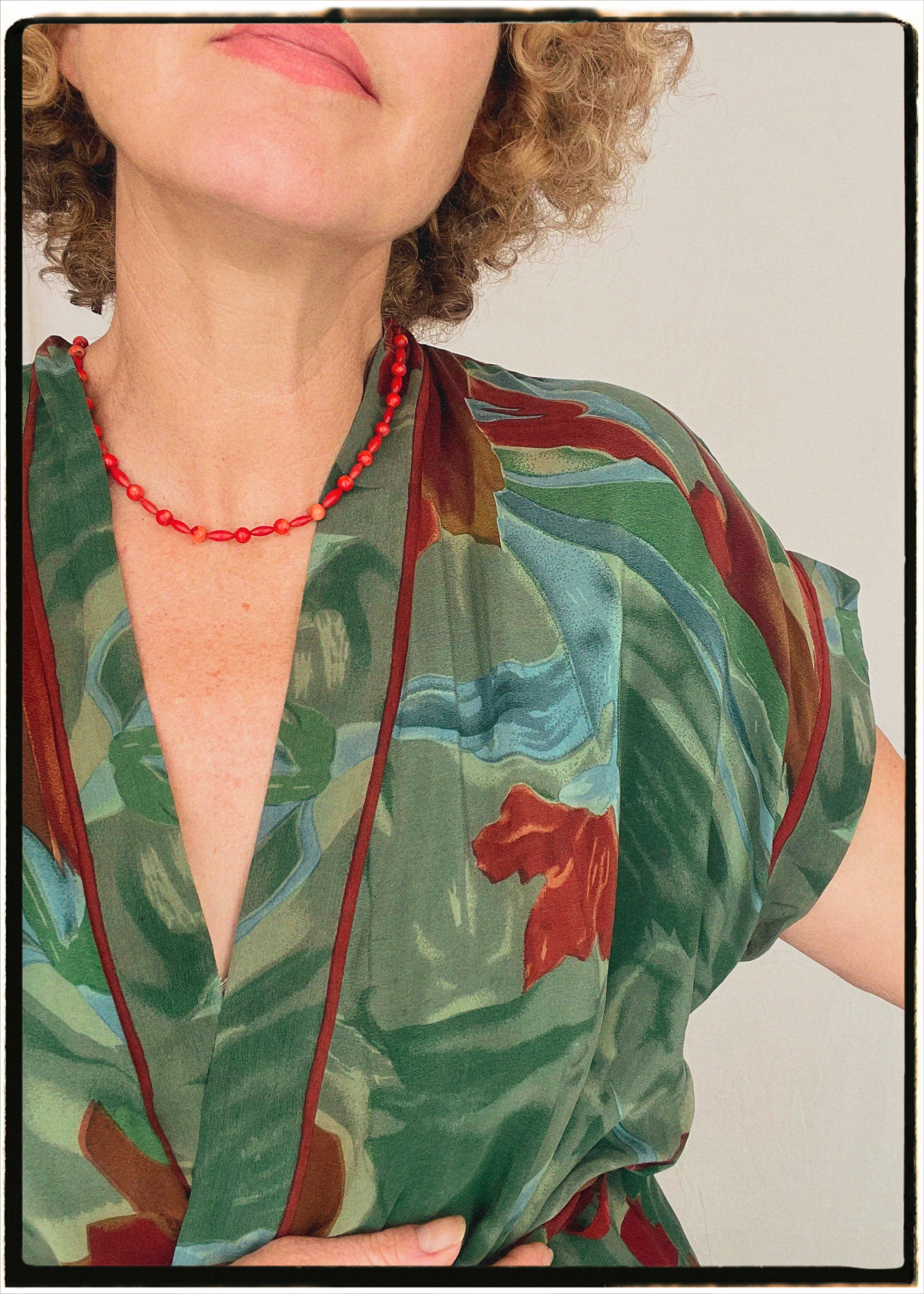 Pilea Silk Crepe Wrap Kimono Top ~ Tapestry L/XL