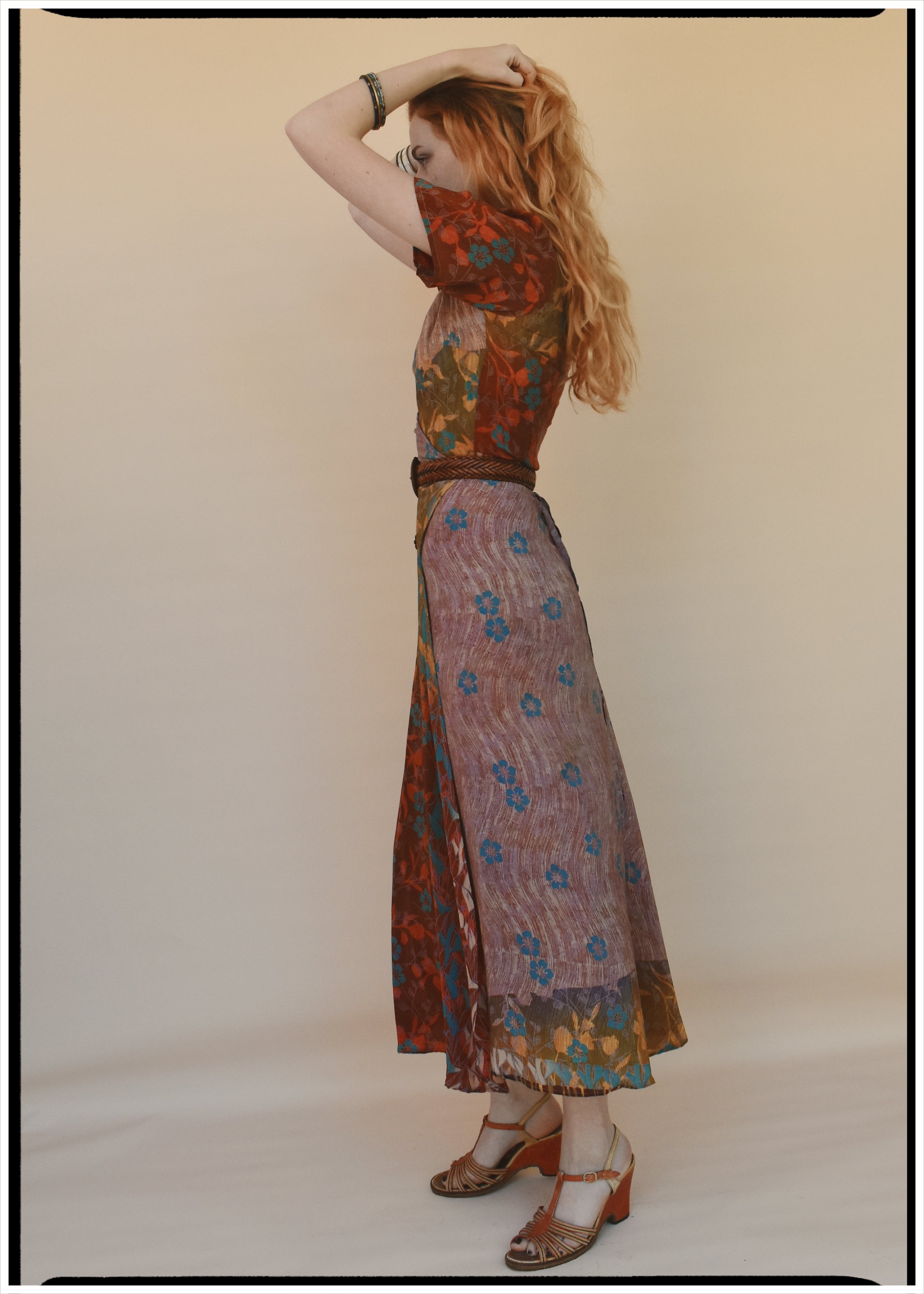 Liatris Silk Crepe Flutter Sleeve Wrap Dress ~ Persimmon XS