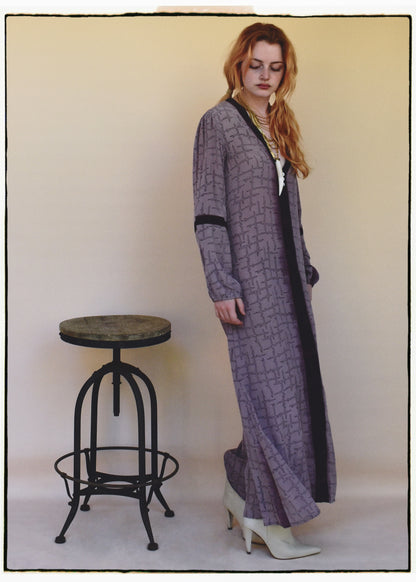 Zea Silk Crepe Kaftan Maxi Dress ~  Azurine XS