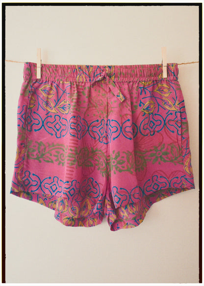 Fumaria Silk Shorts ~ Carmine XS