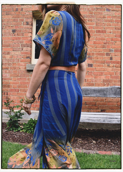Liatris Silk Crepe Flutter Sleeve Wrap Dress ~ Tempest S