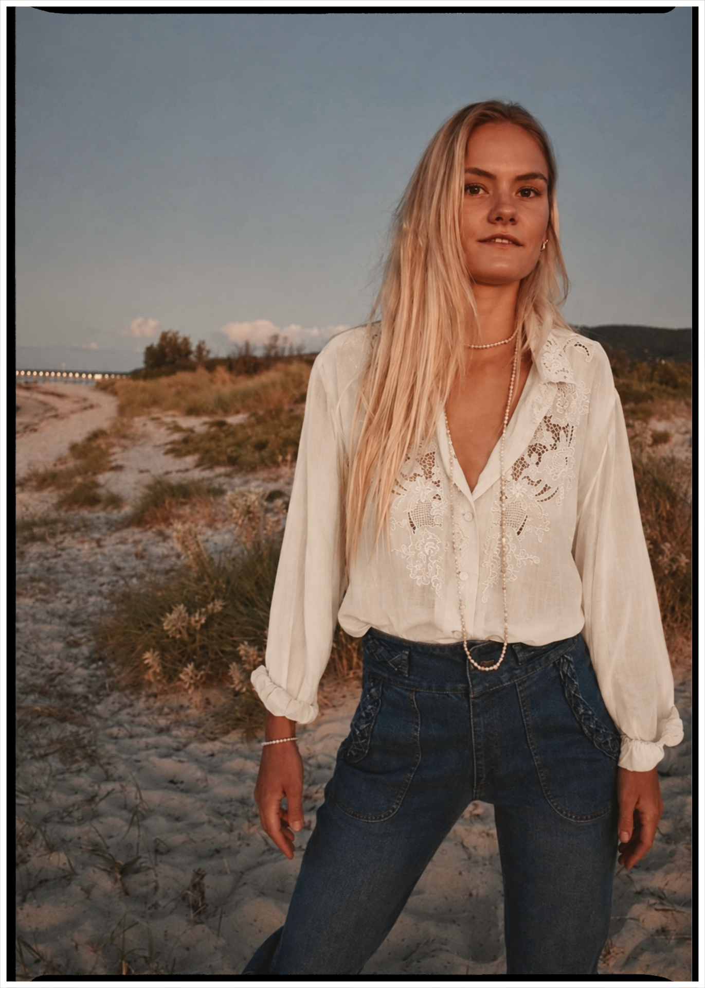 Tilia Silk Cut-Work Embroidered Shirt ~ Antique White