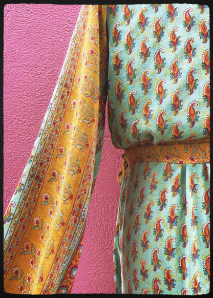 Caladium Silk Wrap Dress ~  Barbados XS