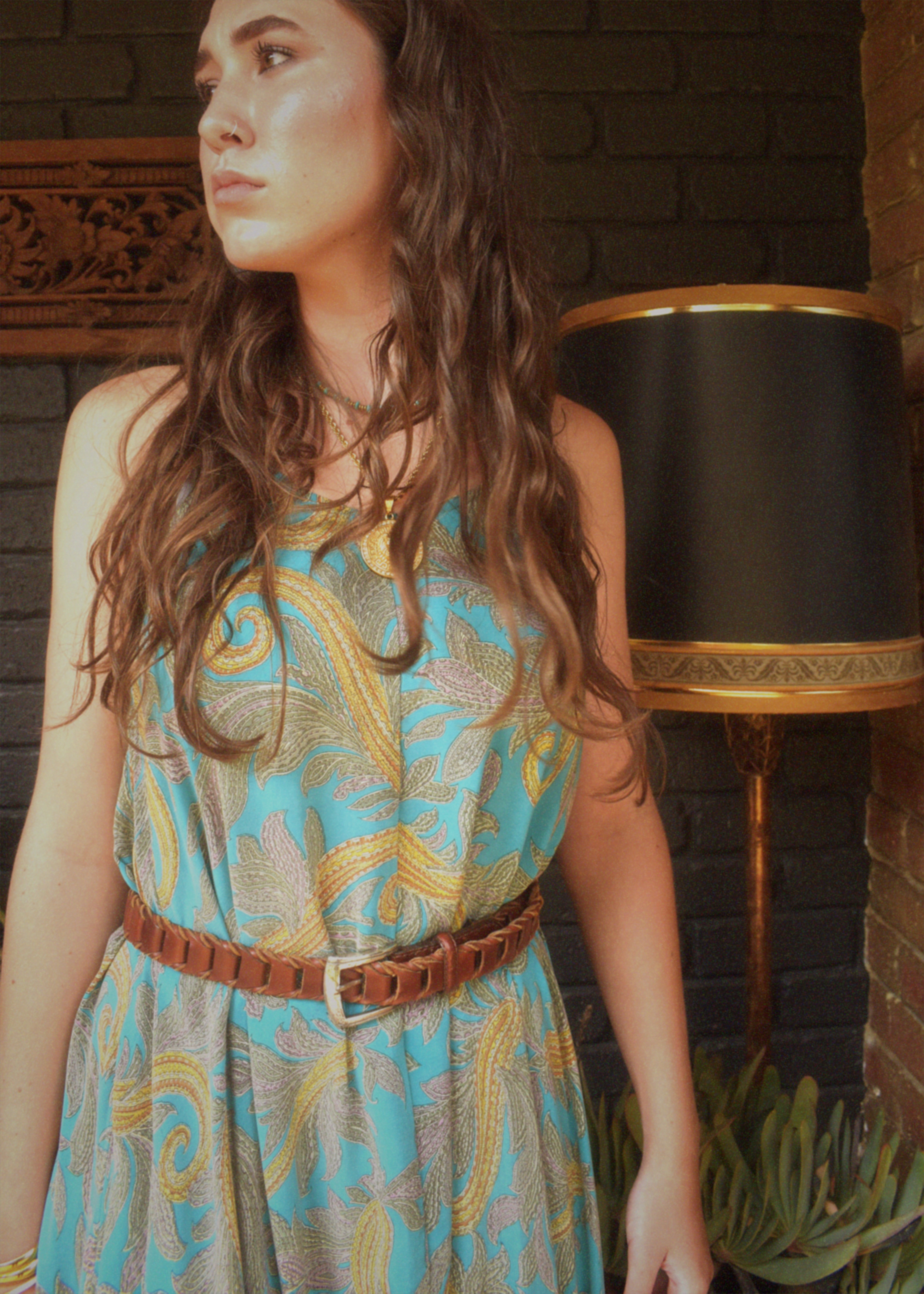 Eustoma Silk Crepe Swing Maxi Dress ~ Danube XL