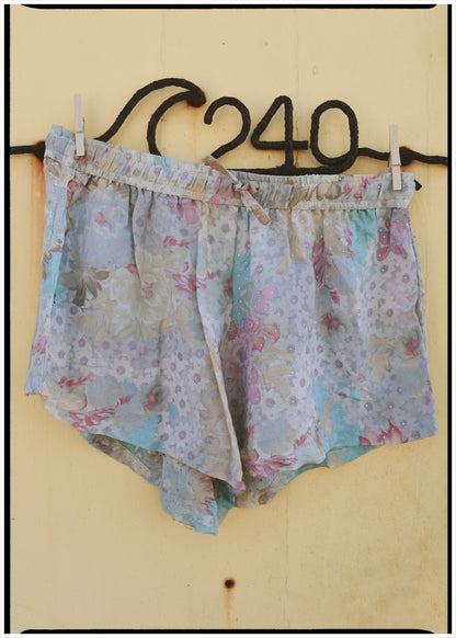 Fumaria Silk Shorts ~ Azzurrine XL