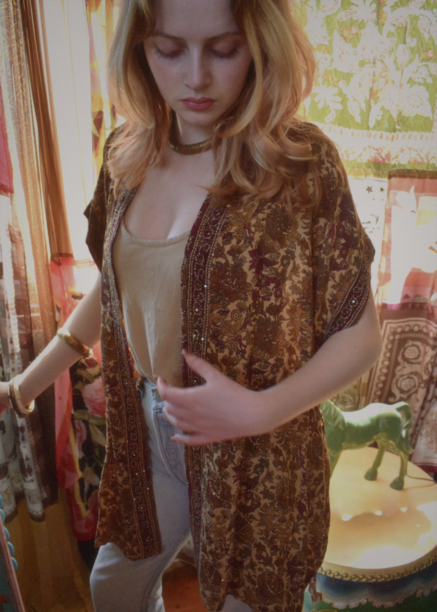 Pilea Silk Crepe Wrap Kimono Top ~ Windsor L/XL