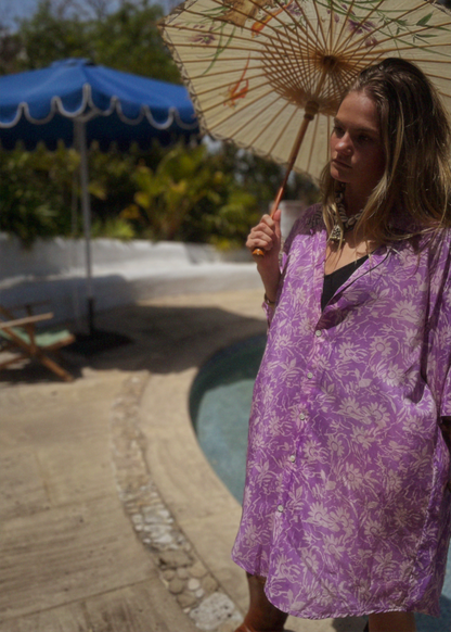 Astralagus Silk Crepe Oversized Shirt ~ Haze